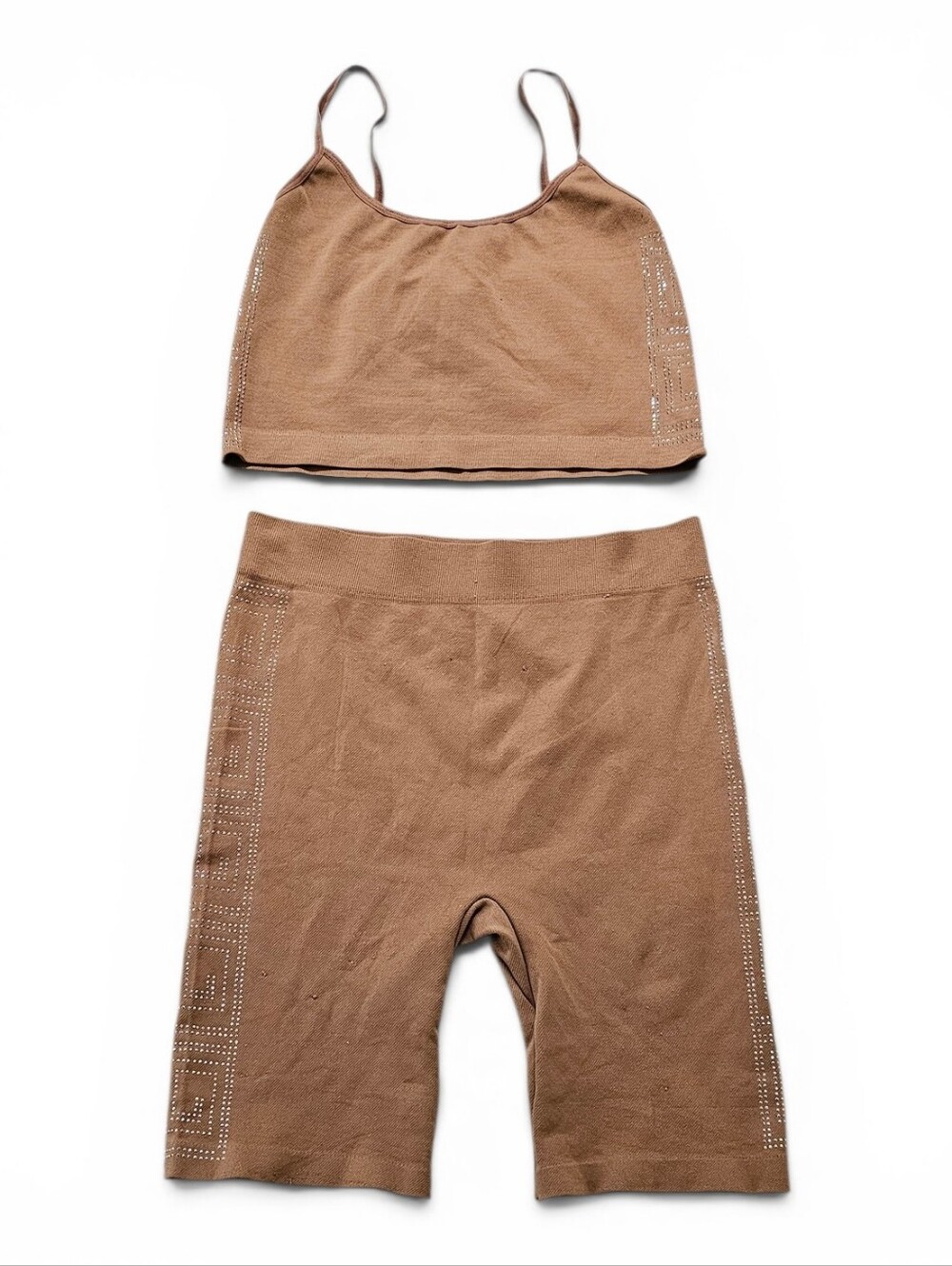Ellie & Kate Tan Ribbed Lounge Set Size L/XL